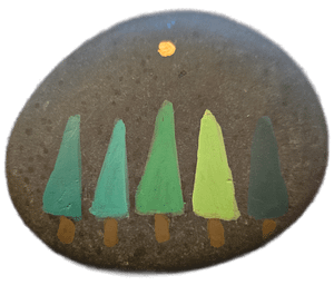 Trees in winter pebble